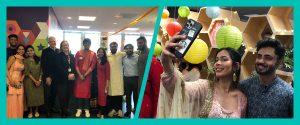 Students celebrate Diwali in the Global Lounge with the University’s Vice-Chancellor, Evelyn Welch
